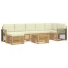vidaXL Комплект дивани за открито 8 pcs Бяло и кремаво 59 x 59 x 37 см