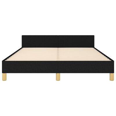 vidaXL Рамка за легло с табла, черна, 140x190 см плат