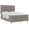 vidaXL Легло с пружинирана основа с таблото Таупе 140 x 200 cm текстил