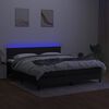 vidaXL Боксспринг легло с матрак и LED, черно, 160x200 см, плат