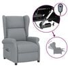vidaXL Wingback електрически реклайнер стол, светлосив, текстил