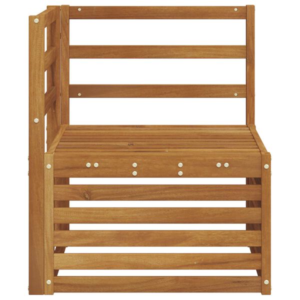 vidaXL Външен ъглов диван Солидно акациево дърво Естествен