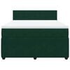 vidaXL Боксспринг легло с матрак, тъмнозелено, 140x200 см, кадифе
