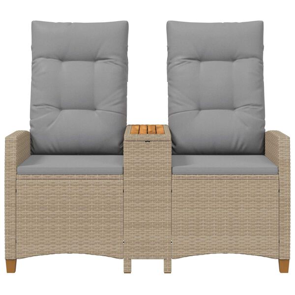 vidaXL Люлееща се пейка с маса Бежов и Светло Сив 126 x 65 x 112 см