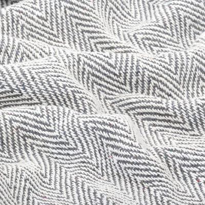 vidaXL Декоративно одеяло, памук, рибена кост, 220x250 см, сиво