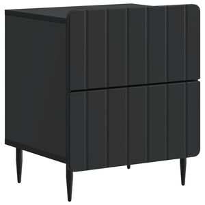 vidaXL Нощен шкаф Черно 43 x 34,5 x 49,5 см Инженерна дървесина