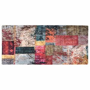 vidaXL Килим, миещ се, пачуърк, 80x300 см, пъстър