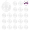 vidaXL Комплект коледни топки 100 бр. Прозрачен &Oslash; 10 см Пластмаса