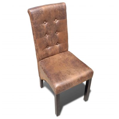 vidaXL Трапезни столове, 6 бр, кафяви, изкуствена кожа