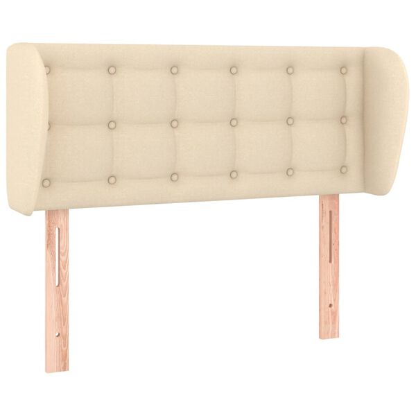vidaXL Горна табла за легло с уши, кремава, 83x23x78/88 см, плат