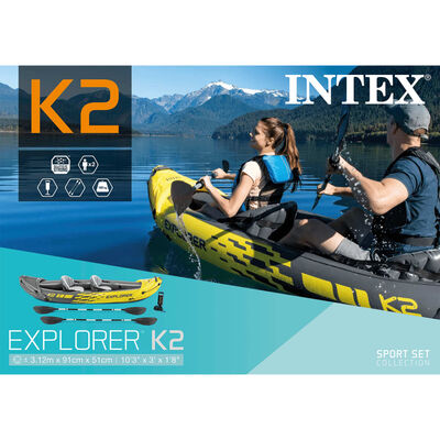 Intex Надуваем каяк Explorer K2, 312x91x51 см, 68307NP