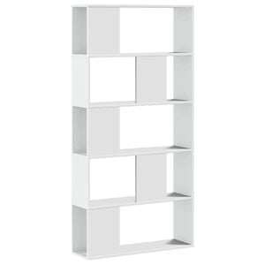 vidaXL Библиотека 5 рафта бяла 80,5x23,5x162,5 см инженерно дърво