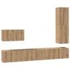 vidaXL Комплект ТВ шкаф с чекмедже 4 pcs Дъб Инженерно дърво