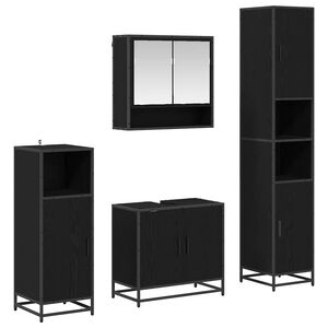 vidaXL Комплект мебели за баня 4 бр. Черния дъб 35 x 37,5 x 188,5 см