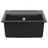 vidaXL Мивка Черно 620 x 500 мм 80% Кварц и 20% Смола