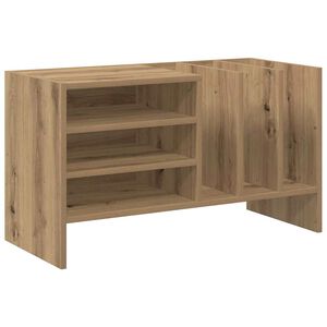 vidaXL Шкаф за грамофонни плочи Дъб 78.5 x 35 x 45 см Инженерно дърво