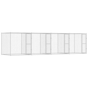 vidaXL Клетка за куче Сребрист 800 x 200 x 200 см