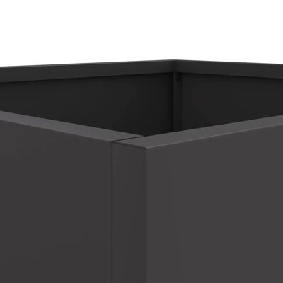 vidaXL Кашпа, черна, 42x40x39 см, студеновалцувана стомана