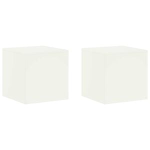 vidaXL Стойка за растения 2 pcs Бяло 40 x 40 x 40 cm Стомана