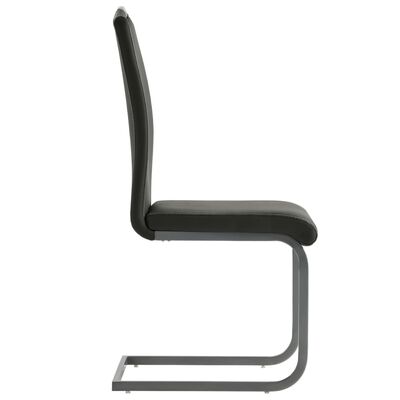 vidaXL Конзолни трапезни столове, 2 бр, сиви, изкуствена кожа