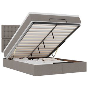 vidaXL Османска легло с матрак и LED, кафяво, 140x190 см, плат