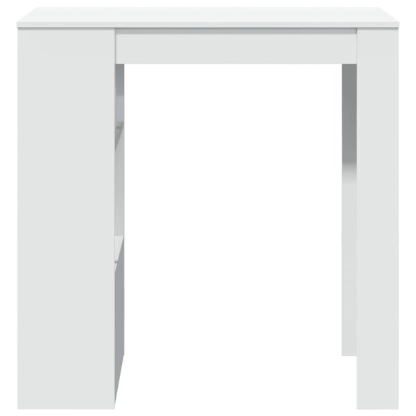 vidaXL Бар маса с рафтове, бяла, 102x50x103,5 см, инженерно дърво