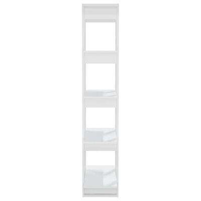 vidaXL Библиотека/разделител за стая, бял гланц, 80x30x160 см