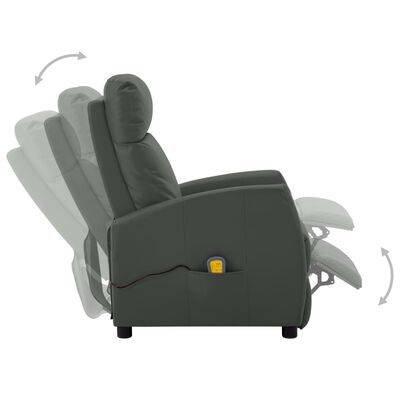 vidaXL Масажен стол, сив, изкуствена кожа