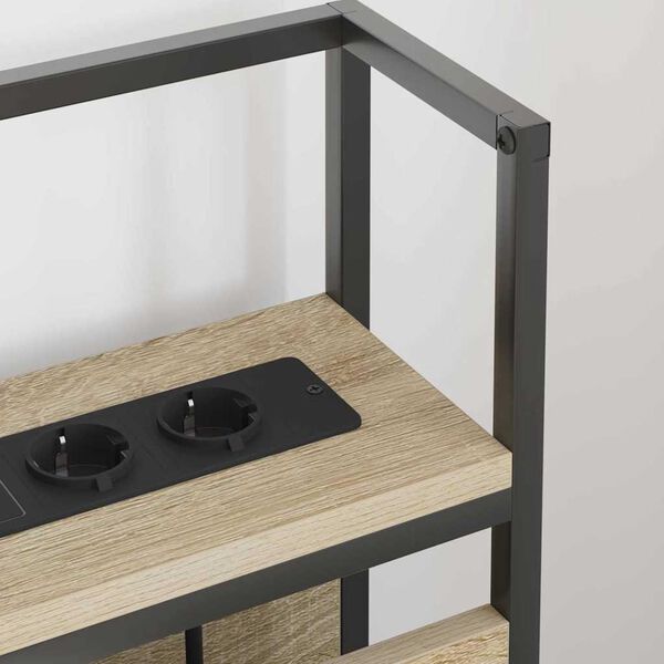 vidaXL Табла за съхранение с рафт дъб сонома 120 cm Инженерно дърво