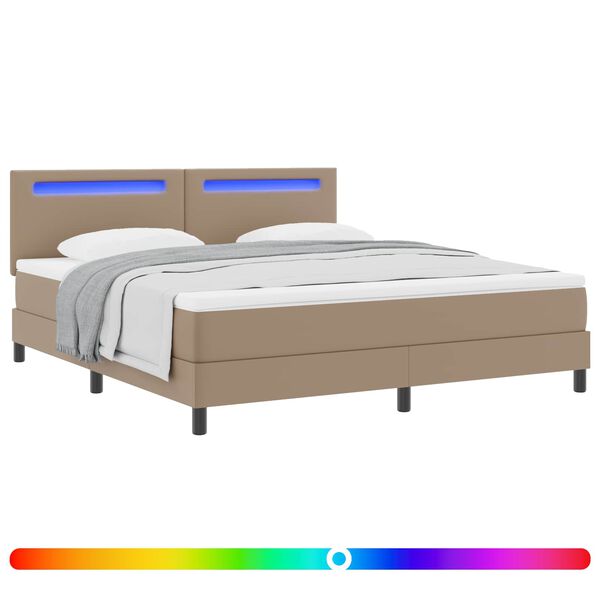 vidaXL Легло с пружинирана основа Капучино 180 x 200 cm Изкуствена