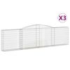 vidaXL Габионни кошници арка 3 бр 400x30x100/120 см поцинковано желязо