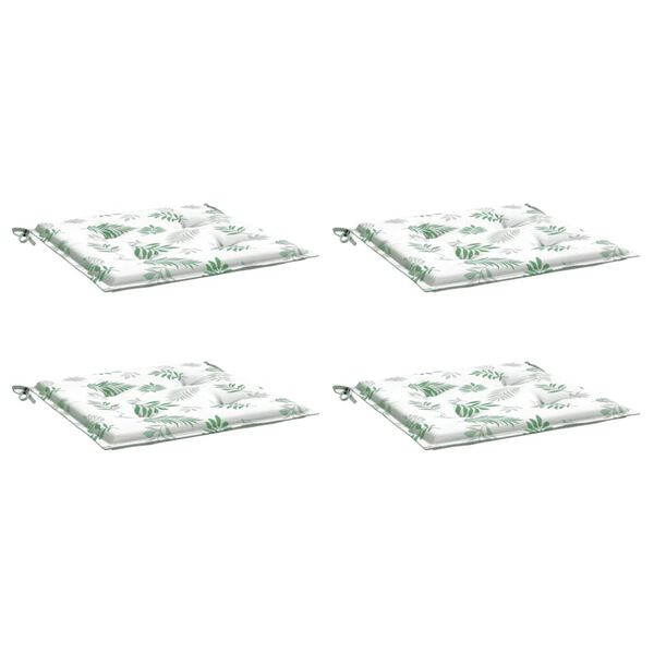 vidaXL Възглавници за столове, 4 бр, на листа, 40x40x4 см, плат