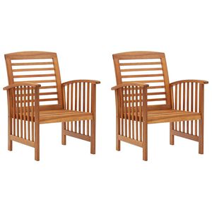 vidaXL Градински столове, 2 бр, акация масив