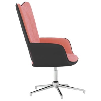 vidaXL Релаксиращ стол, розов, кадифе и PVC