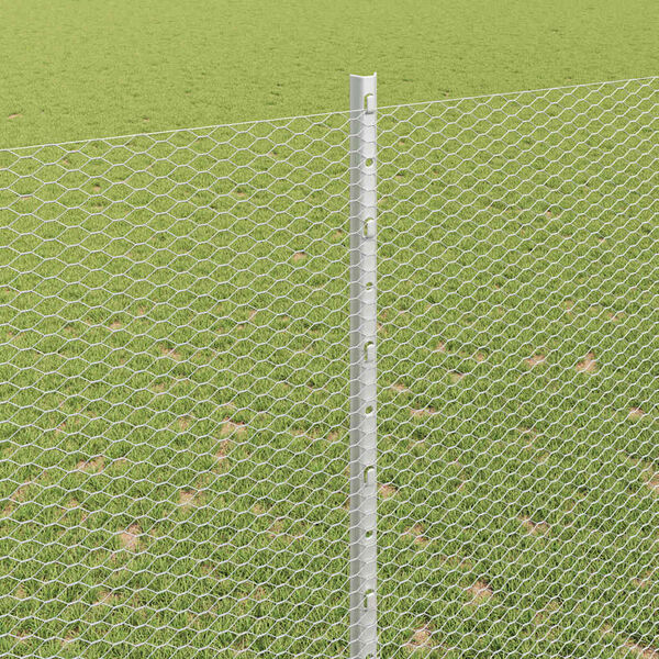 vidaXL Ограда с пост Сребрист 1,6 x 25 m Стомана