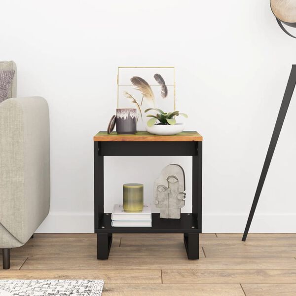 vidaXL Маса за кафе, 40x31x46 см, регенериран масив и инженерно дърво