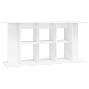 vidaXL Поставка за аквариум, бял гланц, 120x40x60 см, инженерно дърво