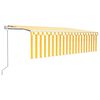 vidaXL Автоматично прибиращ се сенник с щора, 5x3 м, жълто и бяло