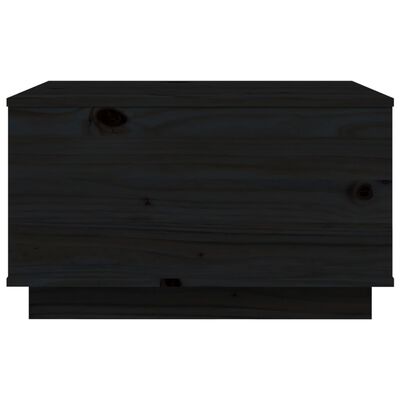 vidaXL Кафе маса, черна, 60x50x35 см, борово дърво масив