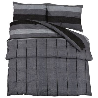 vidaXL Комплект спално бельо, тъмносив, 220x240 см, памук