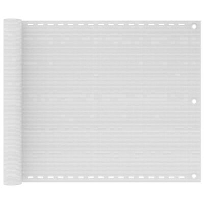 vidaXL Балконски екран, HDPE, 75x600 см, бял