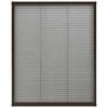 vidaXL Алуминиев плисе комарник за прозорци, кафяв, 60x80 см