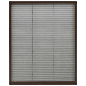 vidaXL Алуминиев плисе комарник за прозорци, кафяв, 60x80 см