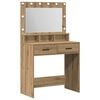 vidaXL Тоалетка Дъб 79 x 41 x 135 см Инженерно дърво