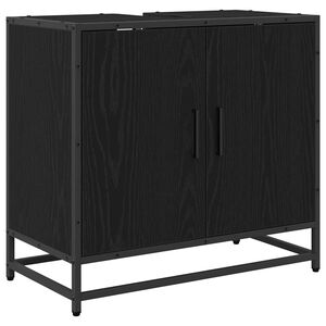 vidaXL Шкаф за мивка в баня Черния дъб 65 x 33 x 60 см Инженерно дърво