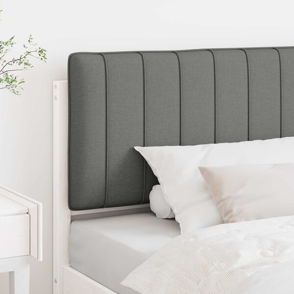 vidaXL Тапицирана табла Бяло и светло сиво 100 cm Солидно борово дърво