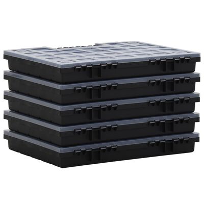 vidaXL Асортиментни кутии 5 бр 40x30x5 см полипропилен