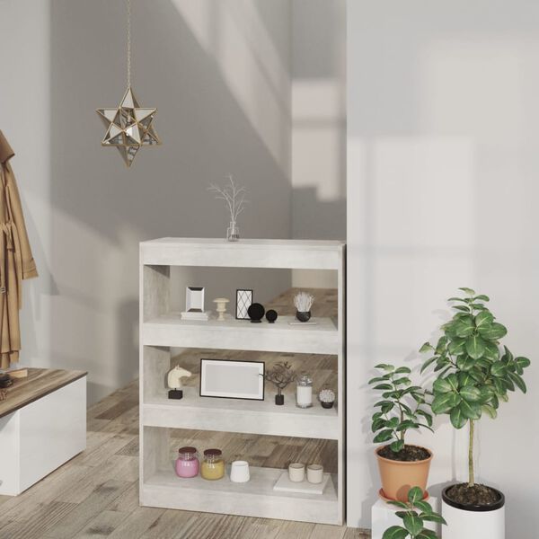 vidaXL Разделител за стая, бетонно сив, 80x30x103 см, инженерно дърво