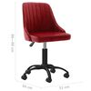 vidaXL Въртящи се трапезни столове, 6 бр, виненочервени, кадифе