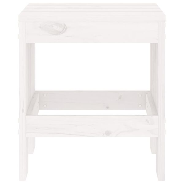 vidaXL Градински табуретки 2 бр бели 40x36x45 см борово дърво масив